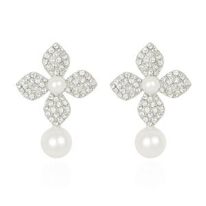 Elegant Silver and White Pearl Earrings